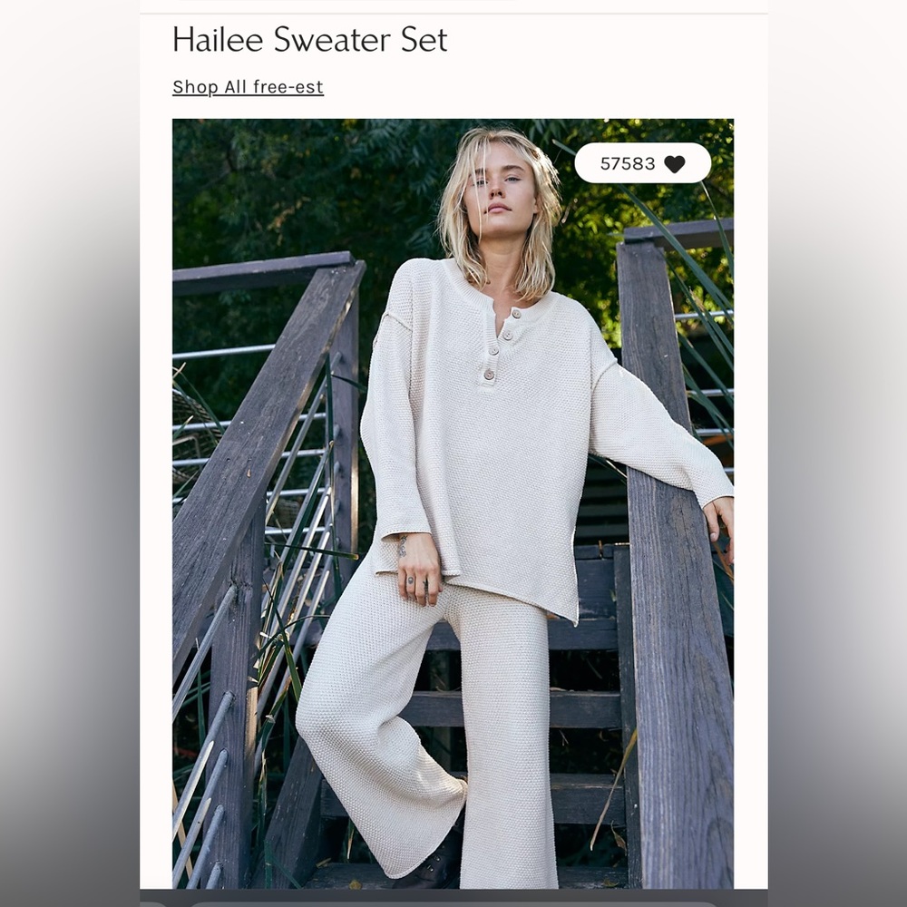 Yellow Free People Hailee Sweater set size XS!!💛